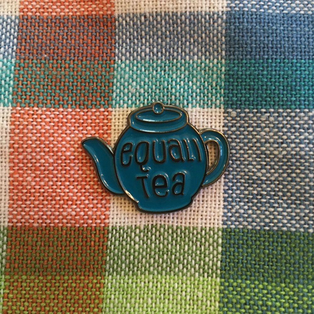“Equali-tea” enamel pin brooch badge